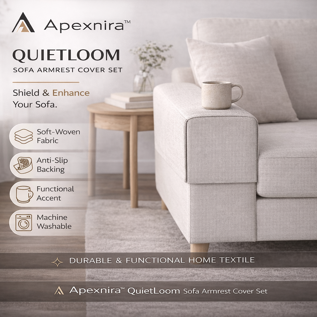 Apexnira™ QuietLoom Sofa Armrest Cover Set